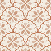 Small dotted accents fill the space between motifs in Tuscany Scallop wallpaper.GD9585