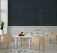 The warm glow of the Twilight Canopy design in a hallway.