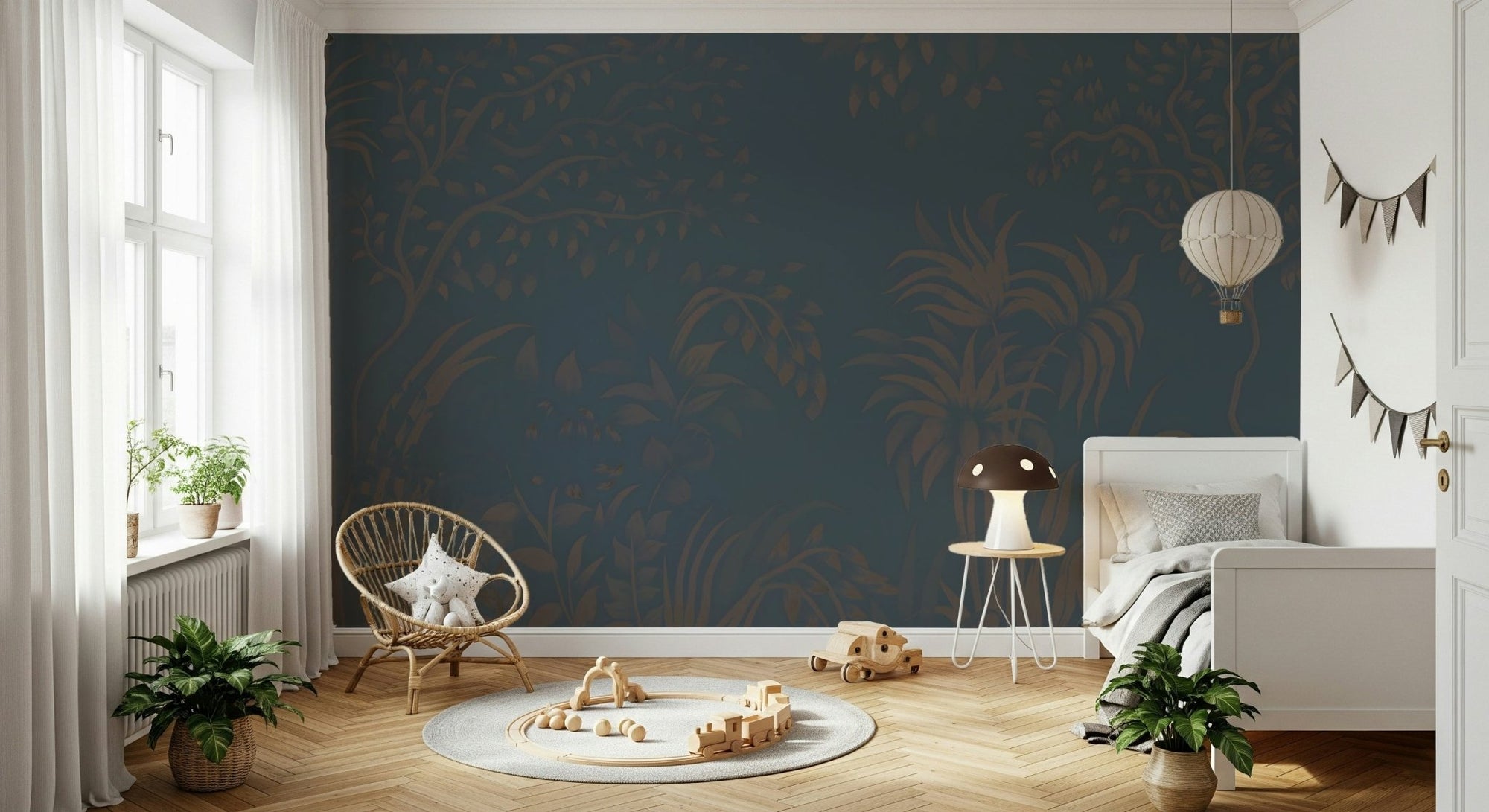 Twilight Canopy mural accenting a stylish living room., GD6410