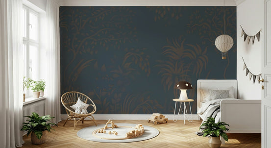 Twilight Canopy mural accenting a stylish living room., GD6410