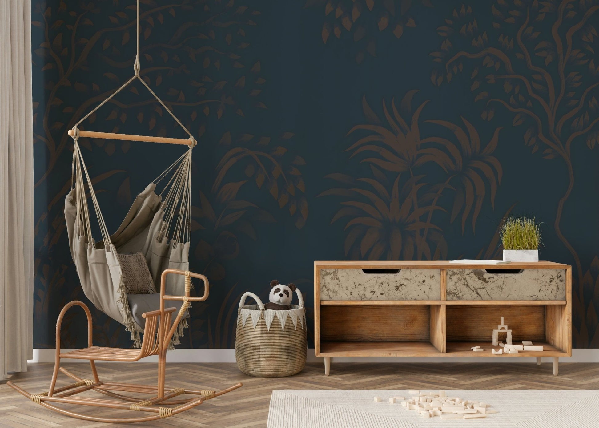 Elegant office space with a Twilight Canopy accent wall.