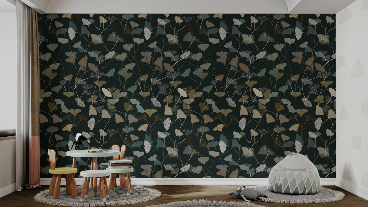 Stylish ginkgo wallpaper for modern decor