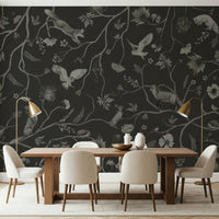 Interior space featuring the ethereal Twilight Grove Wall Mural.