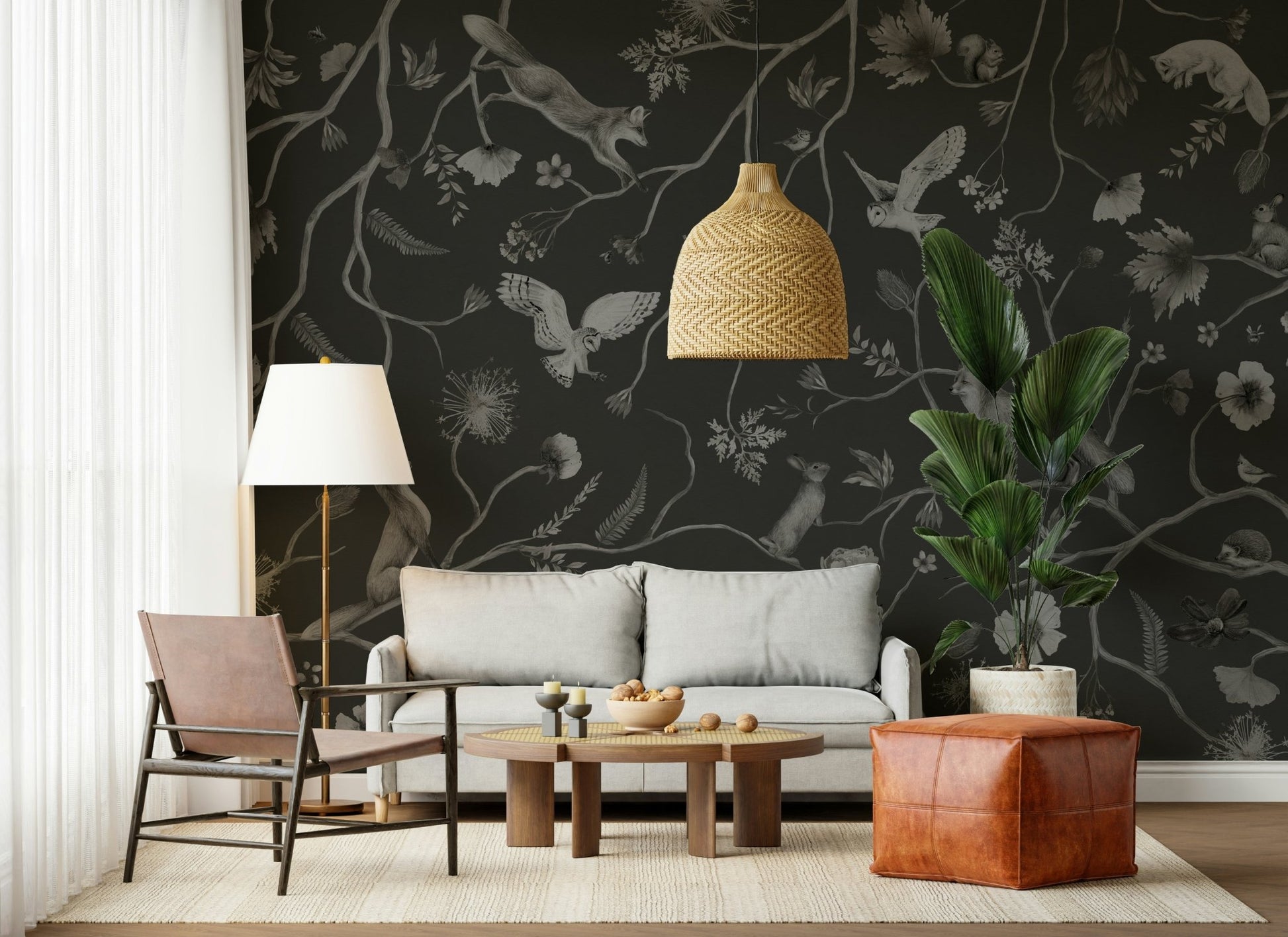 Peel and stick wallpaper called Twilight Grove Wall Mural design.