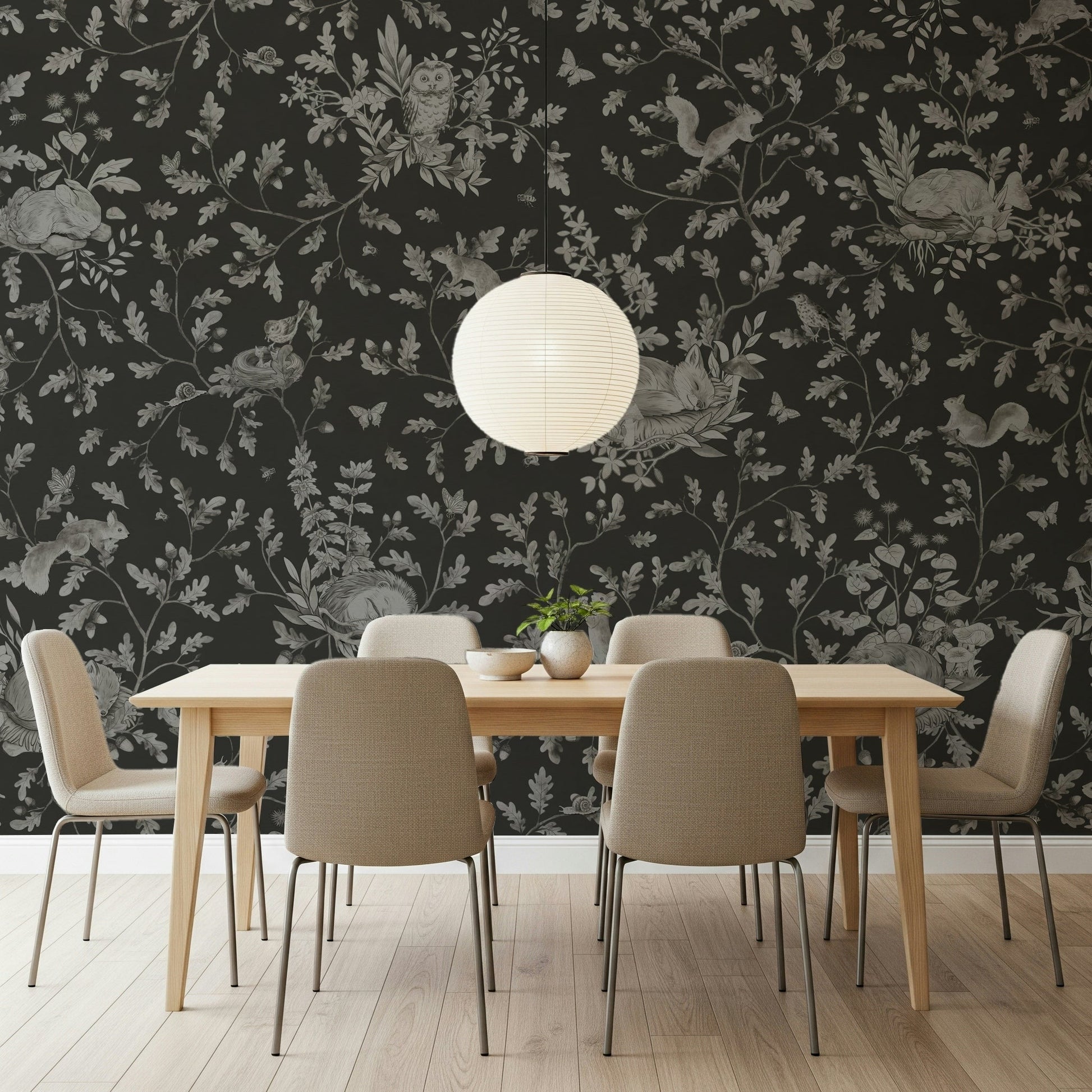 Mysterious shadows in the Twilight Woods Wall Mural design