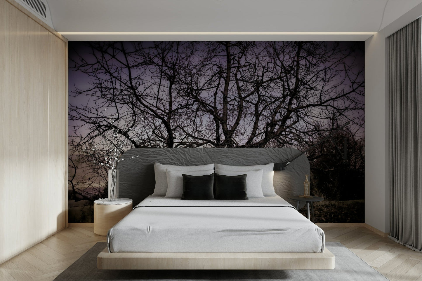 Twisted Tree Silhouette | Moody Landscape Photography | Barren Beauty Wall Mural