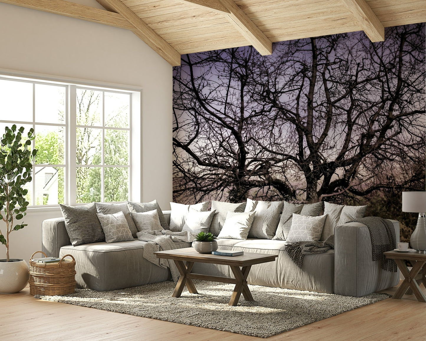 Twisted Tree Silhouette | Moody Landscape Photography | Barren Beauty Wall Mural