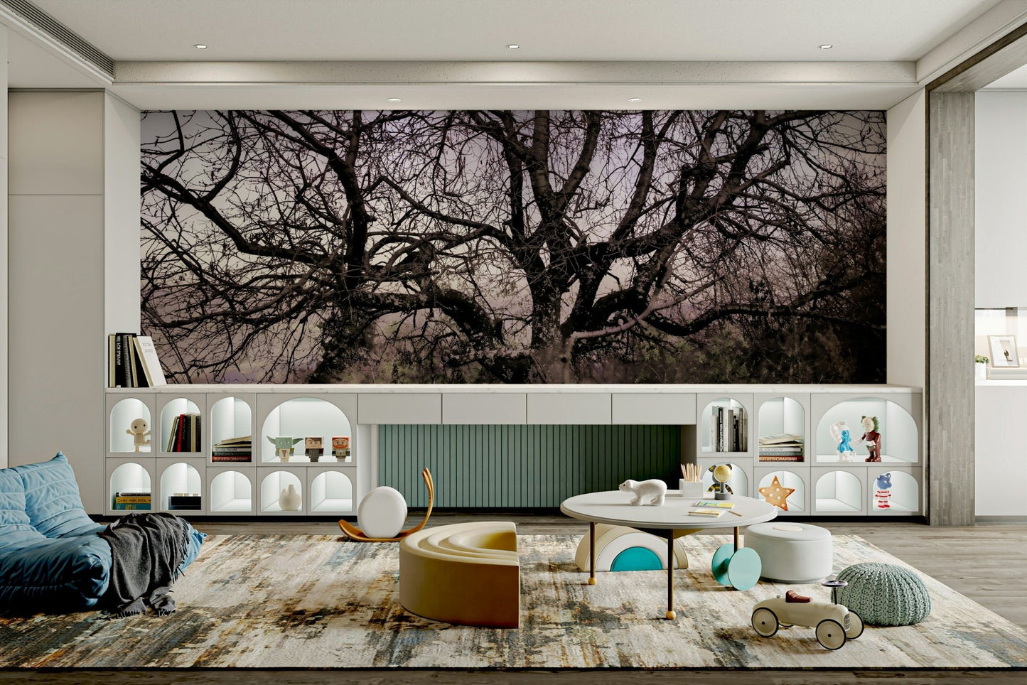 Twisted Tree Silhouette | Moody Landscape Photography | Barren Beauty Wall Mural