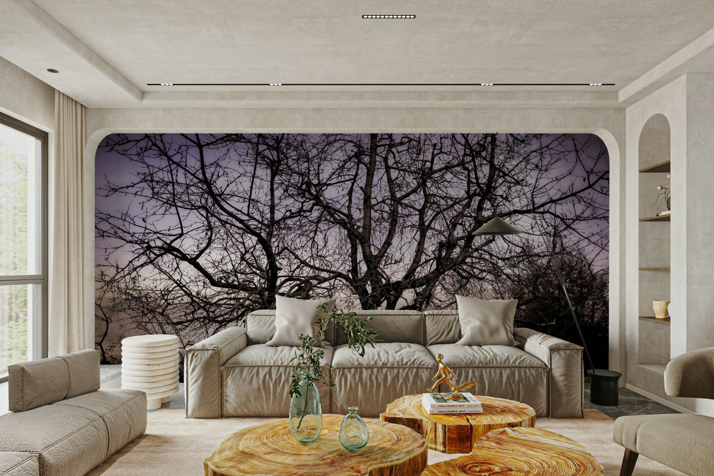 Twisted Tree Silhouette | Moody Landscape Photography | Barren Beauty Wall Mural