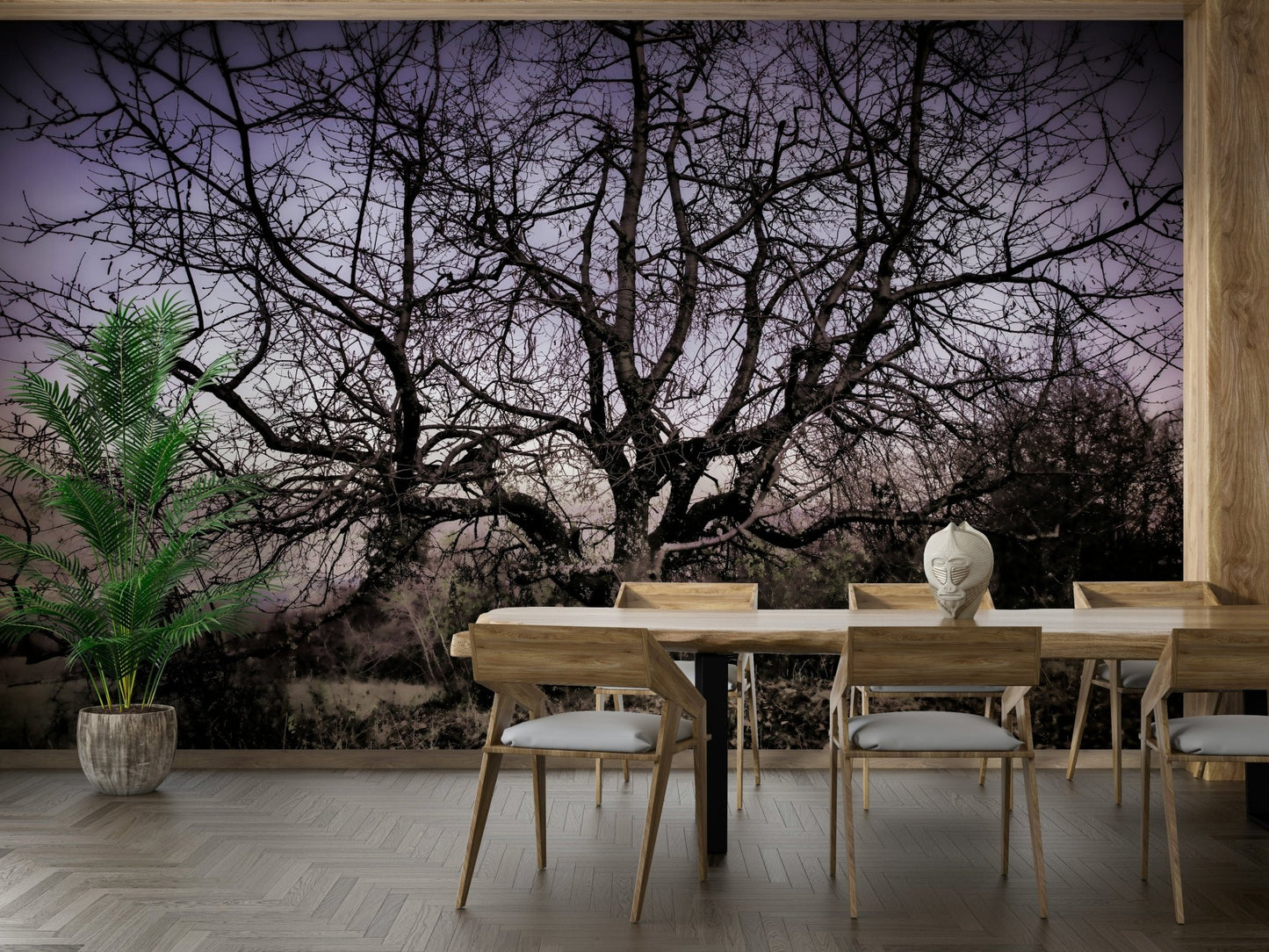 Twisted Tree Silhouette | Moody Landscape Photography | Barren Beauty Wall Mural