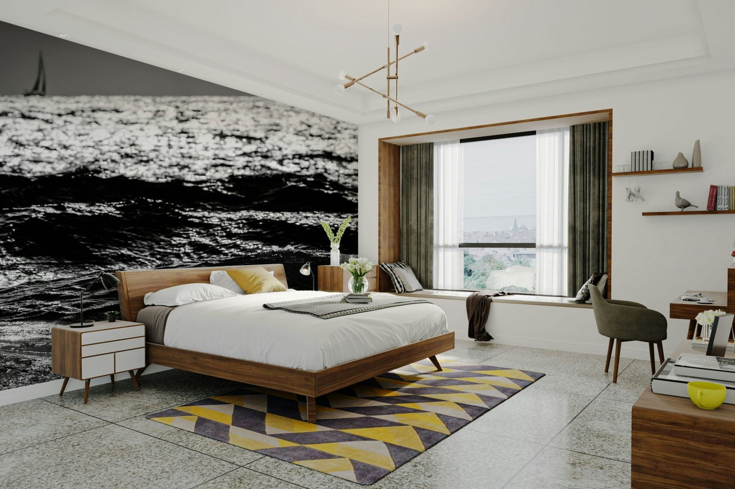 Two Sailboats Wall Mural