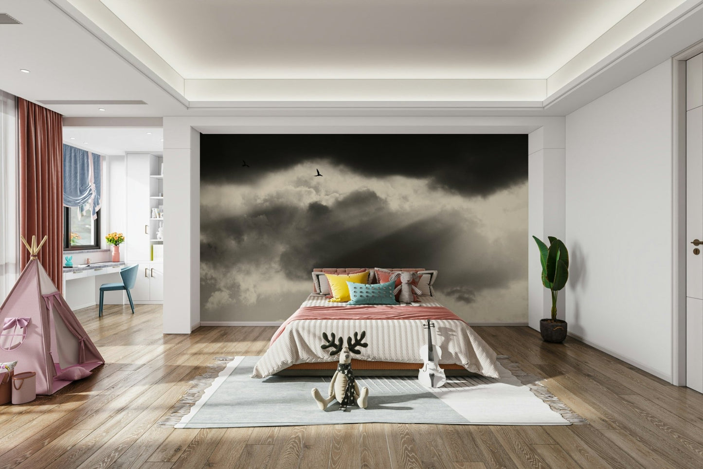 A beautiful two-wall corner wallpaper mural., GD4850