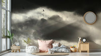 A calming space defining wallpaper mural that extends across walls., GD4850