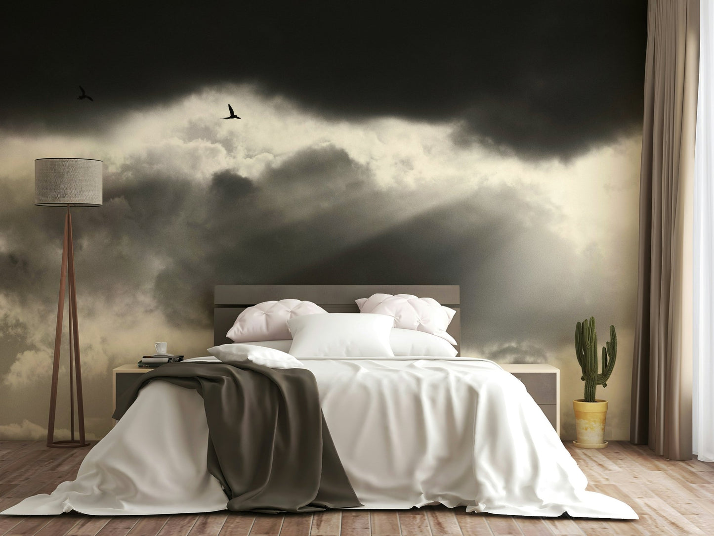 A contemplative corner art wallpaper mural for a feature wall., GD4850