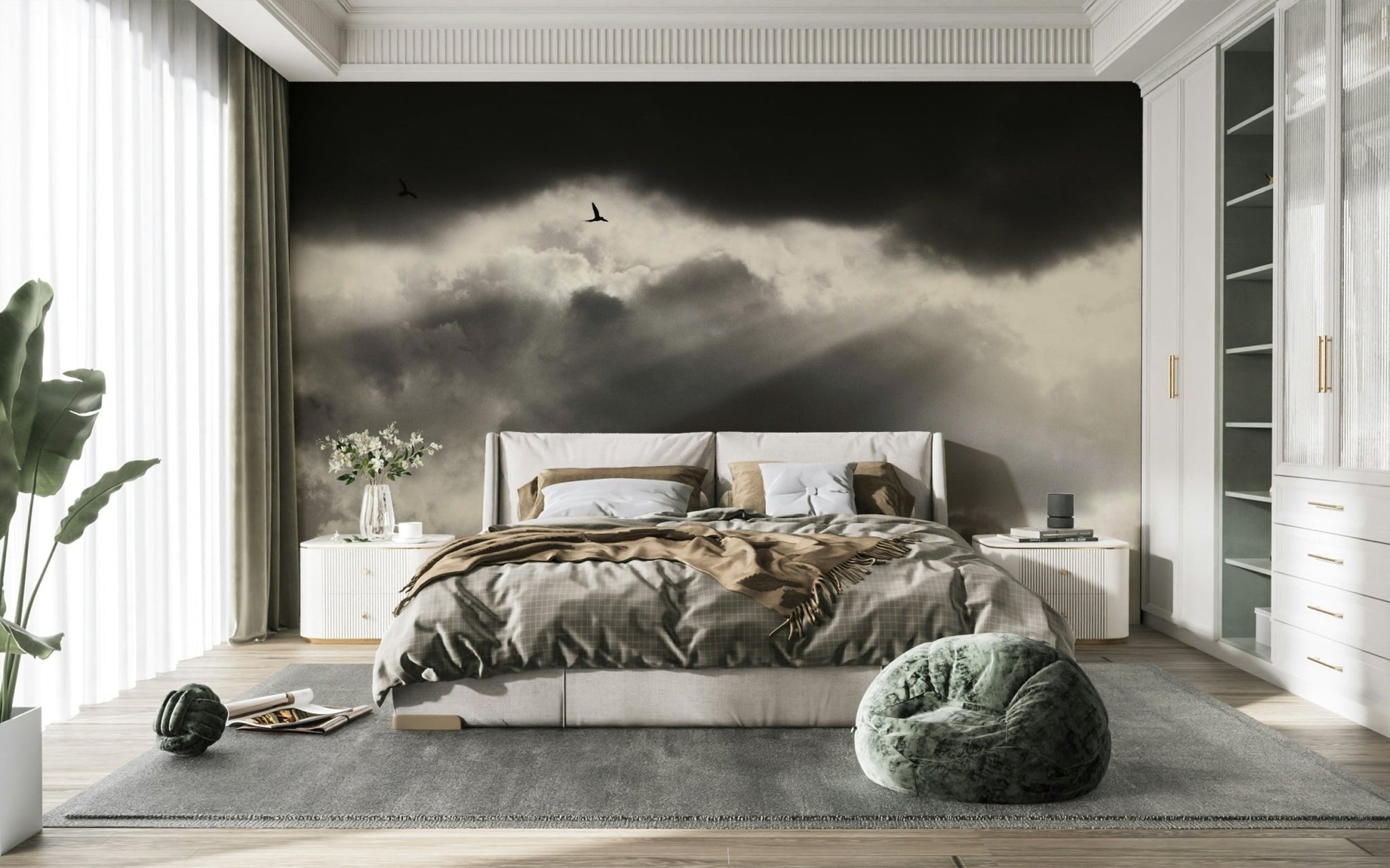 A classic two-panel wallpaper for walls., GD4850