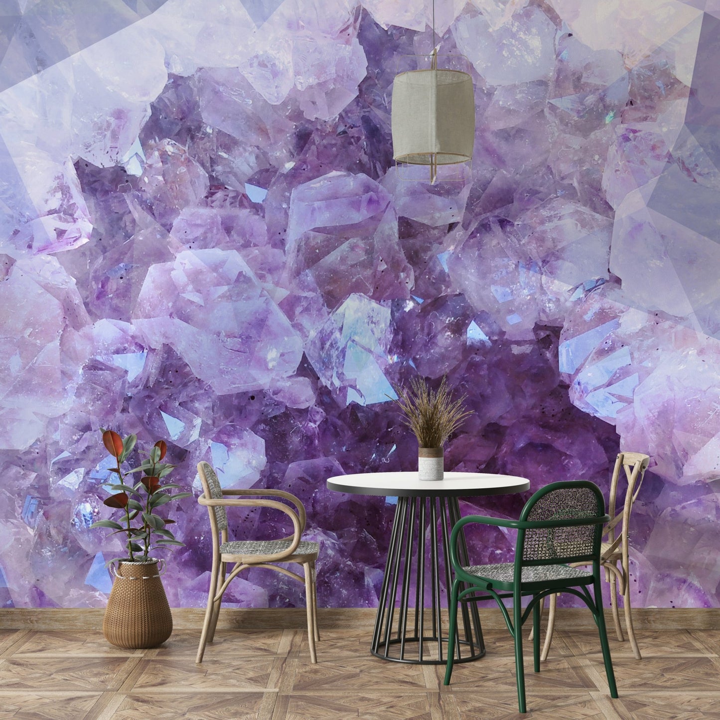 Wallpaper for walls with crystal art

