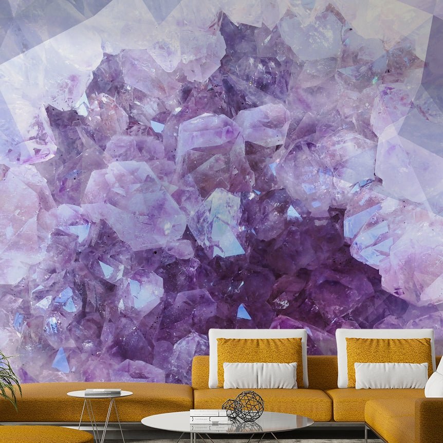 Shimmering violet wall mural design

