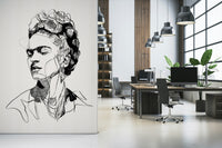 Home office area finished with Unbroken portrait wall mural and soft neutrals
