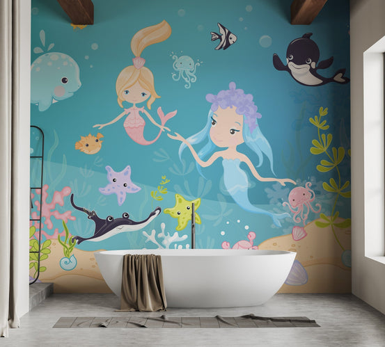 Mermaid wallpaper with undersea adventure vibes, C20