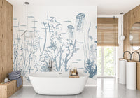 Nautical-themed underwater sketch wallpaper
