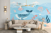 Vibrant Underwater Fish Wall Mural Design