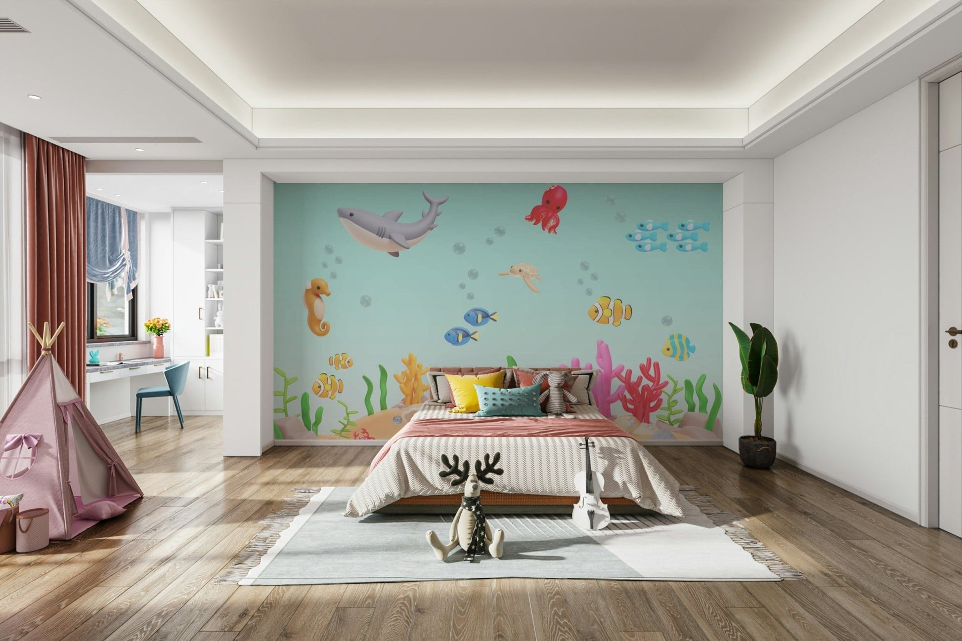 The overall mood is one of peace and charm.
