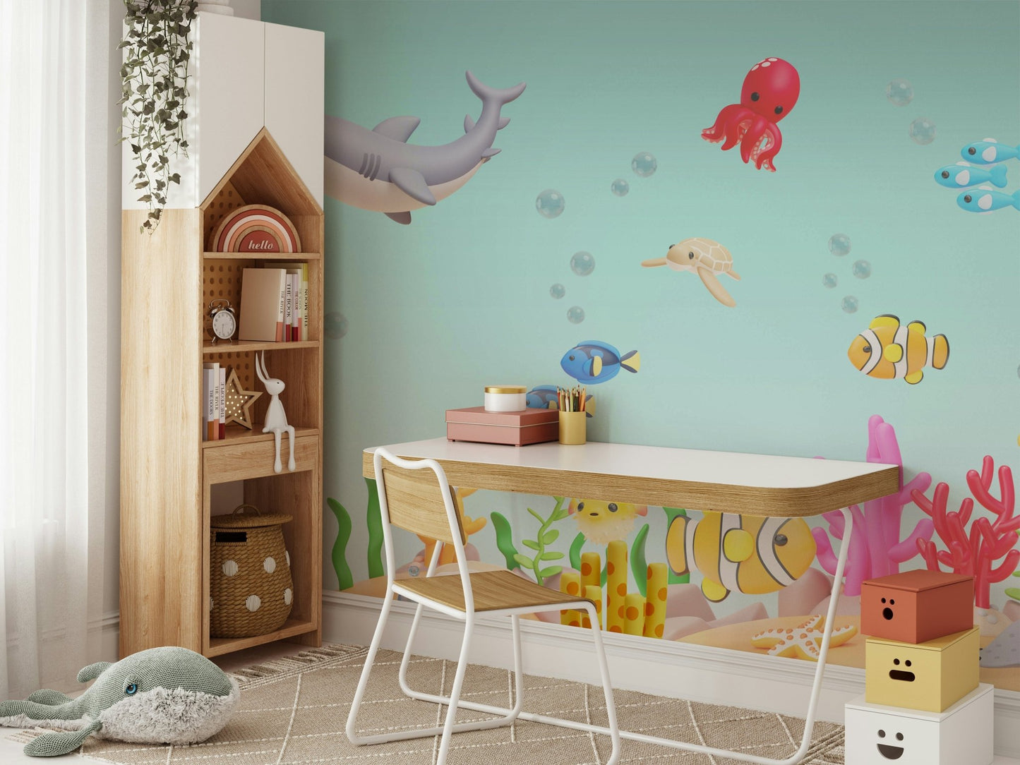 The lines are soft and rounded, adding to the gentle quality.
