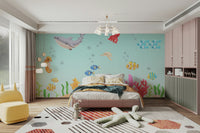 This wallpaper is perfect for a child's room, a bathroom, or a playful living space.

