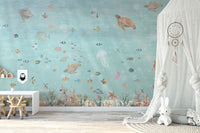 Ocean Animals Nursery Wall Covering
