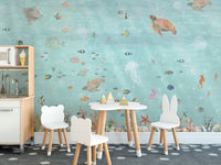 Vibrant Underwater Nursery Wallpaper