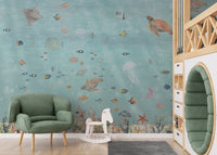Sea Turtles and Fish Wall Mural
