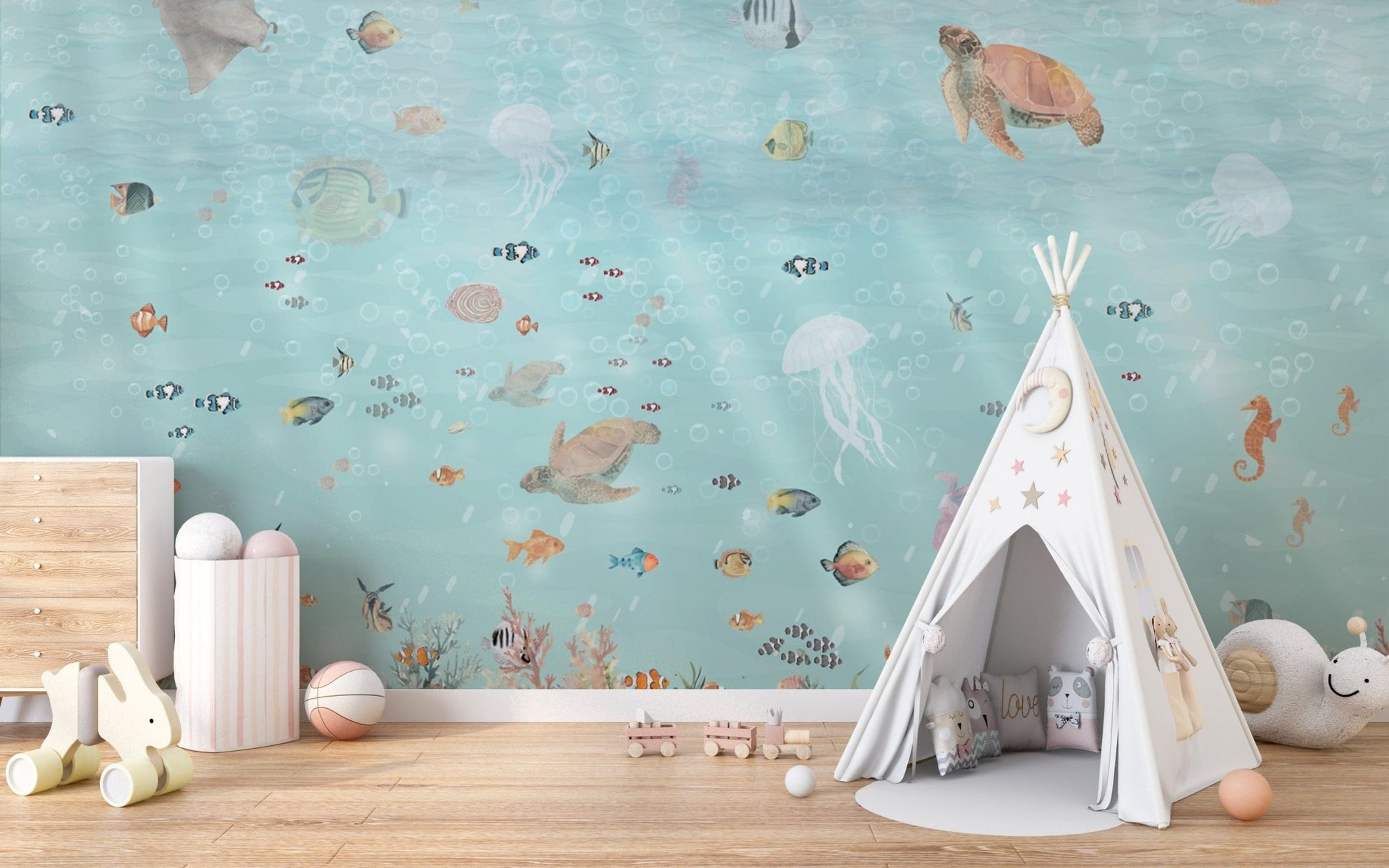 Underwater Scene Nursery Wall Art
