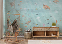 Aquatic Marine Life Wall Mural
