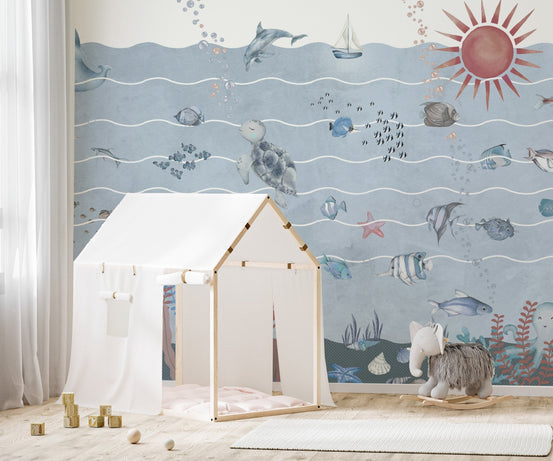 Underwater Marine Life Wallpaper Mural
 D184