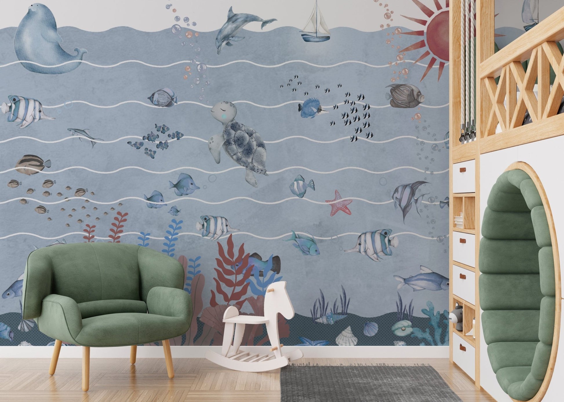 Aquatic Underwater Marine Life Wall Mural





