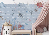 Marine Life Underwater Wall Mural Design
