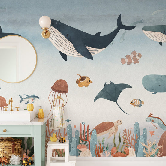 Sea symphony wallpaper mural design, A414