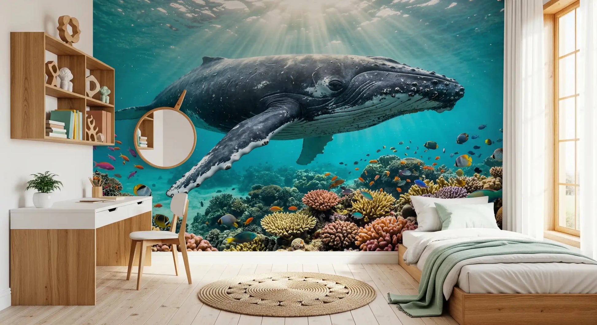 Vibrant coral formations define Underwater Paradise wall mural ocean look, GD9224