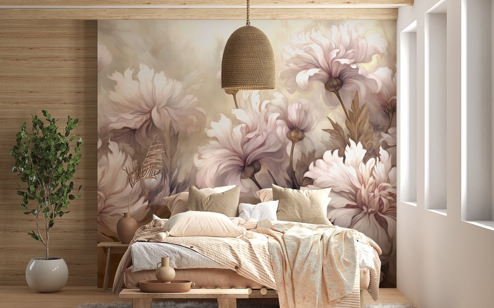 Underwater Pink Flowers Wallpaper Murals - Giffywalls