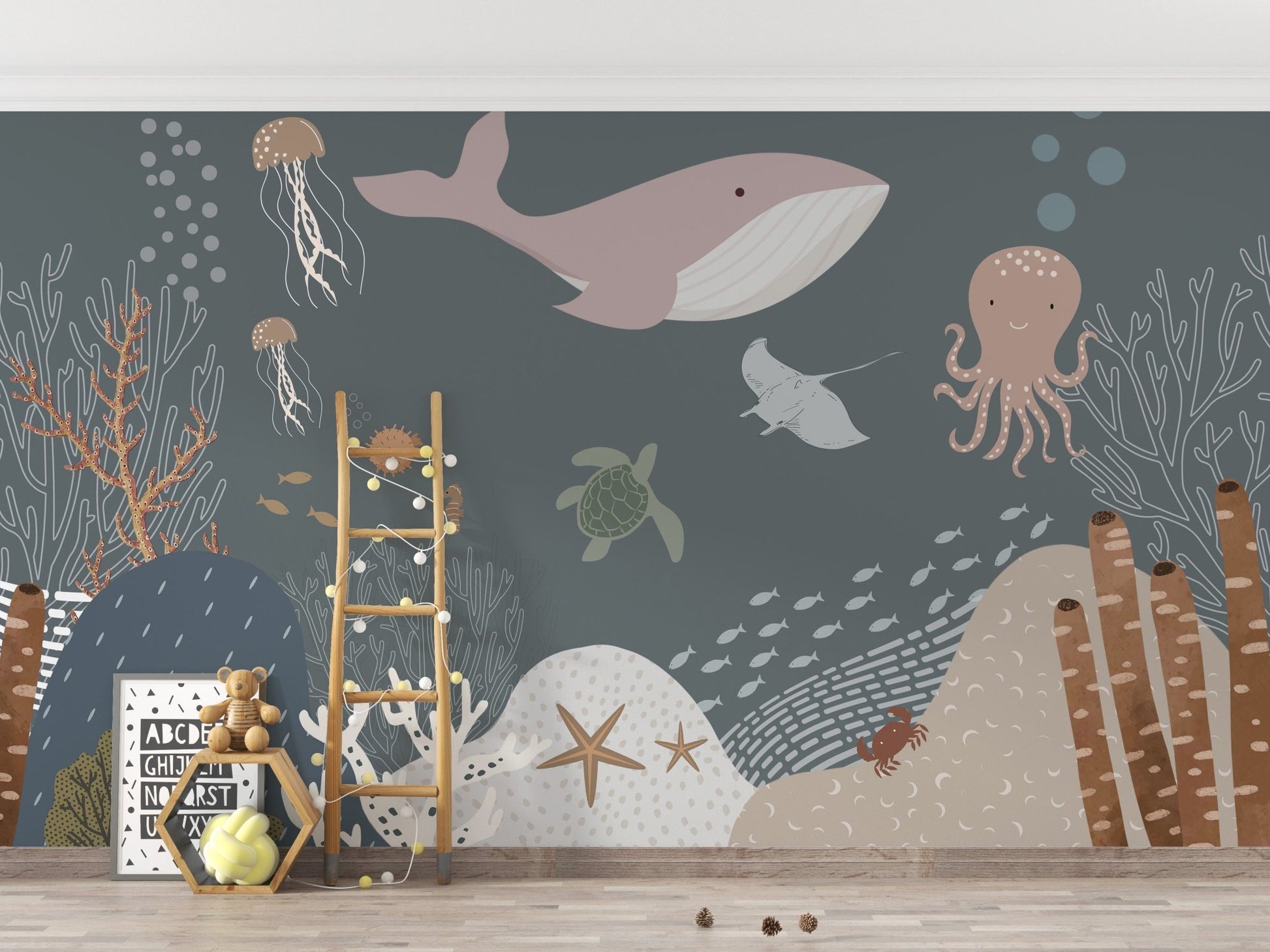 Kids ocean theme wallpaper mural
