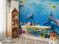 Ocean dolphin decor wallpaper