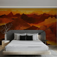 Bold red valleys wall mural design

