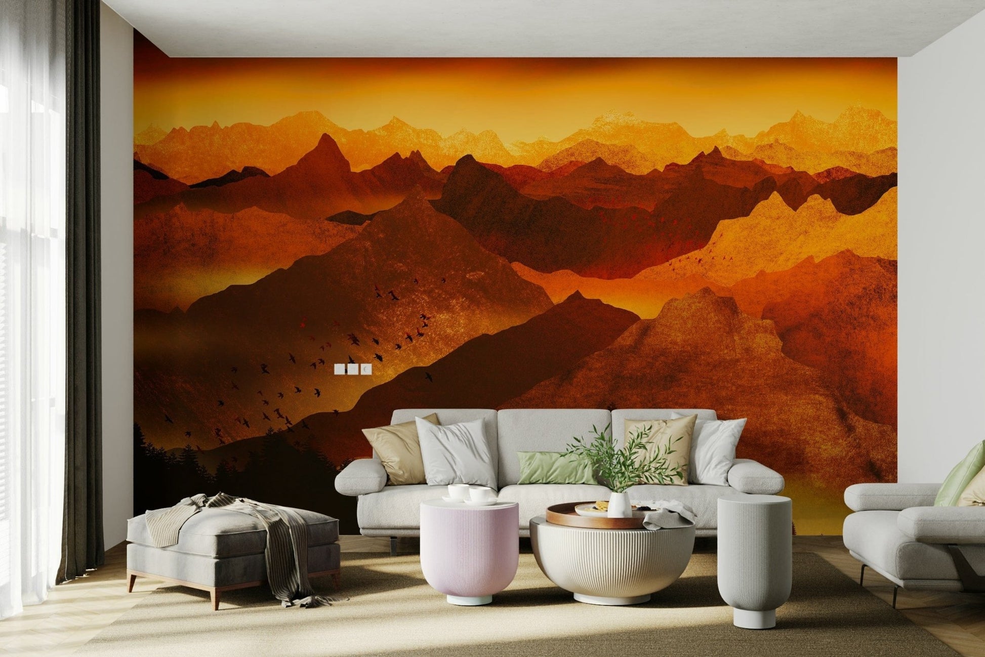 Hot-toned wallpaper of unknown valleys

