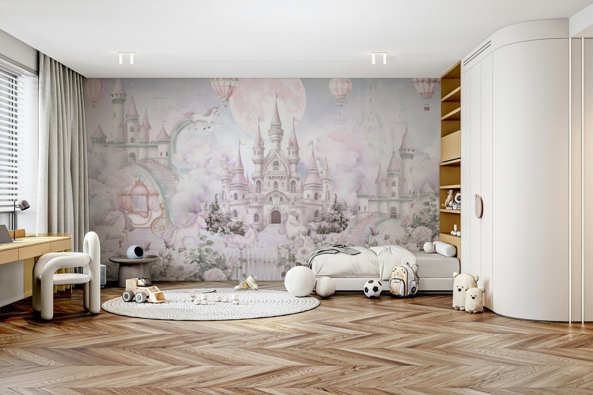 A clear, gentle stream flows near the castle.

