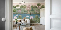 Wall mural showing a quiet, magical scene

