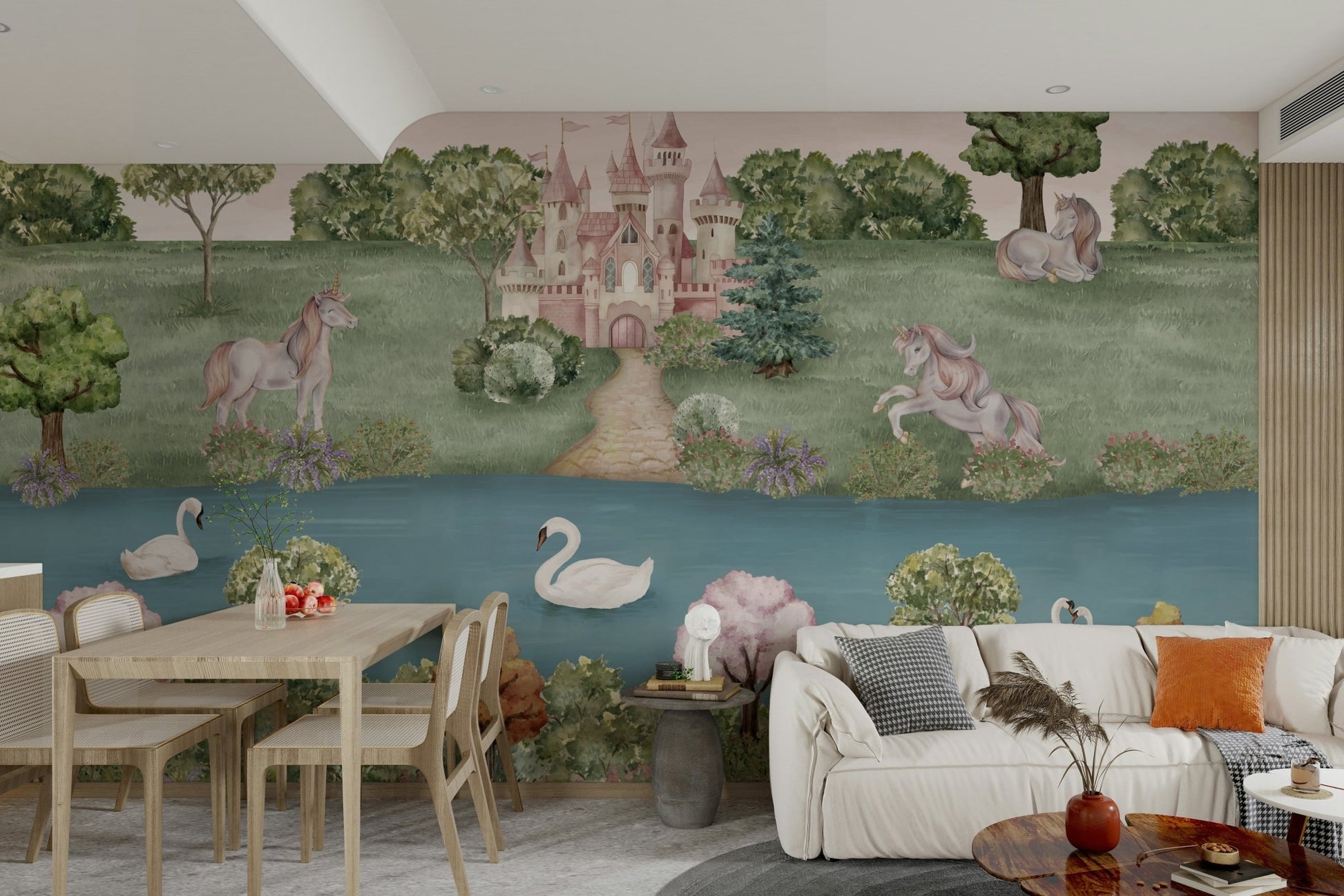 Wall decor showing a tranquil dreamland

