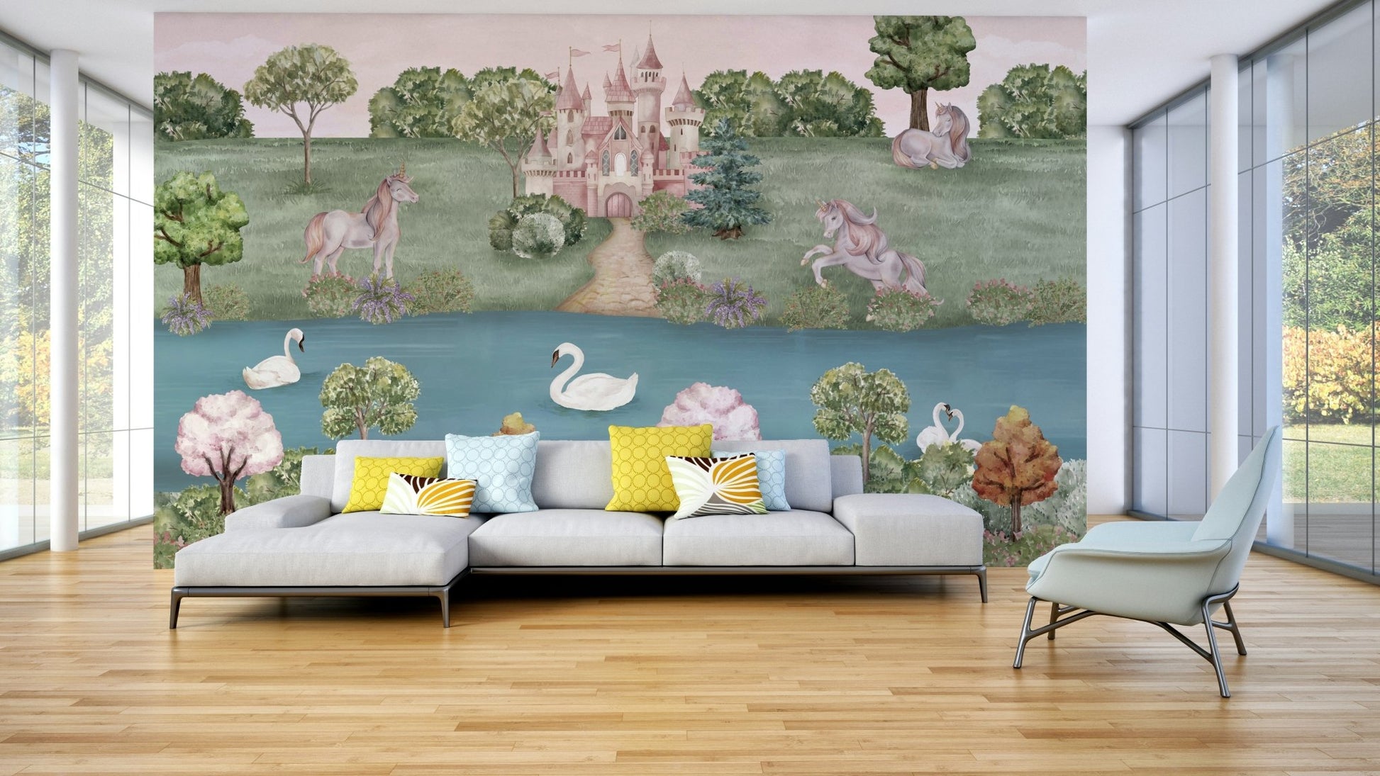 Unicorn castle dreamland, detailed view

