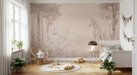 A light-filled kids room with Unicorns in a Magical Dreamy Forest Shell Wall Mural