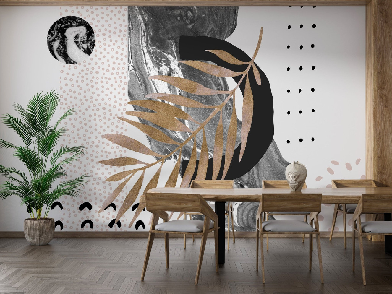 Unique monochrome marble wallpaper art
