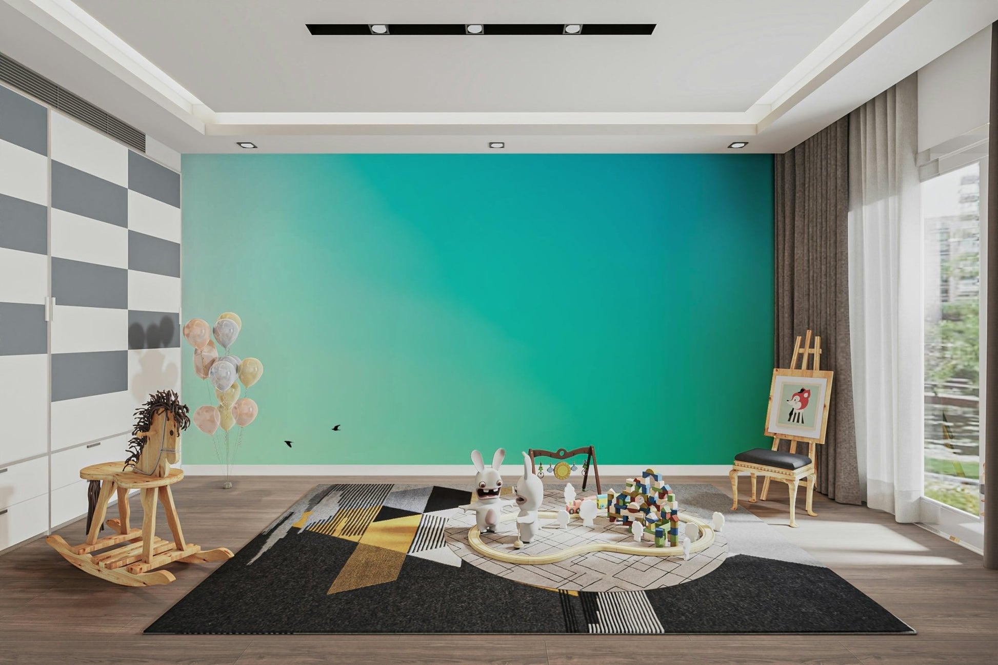 An artistic minimalist shape mural for home decor., GD4885
